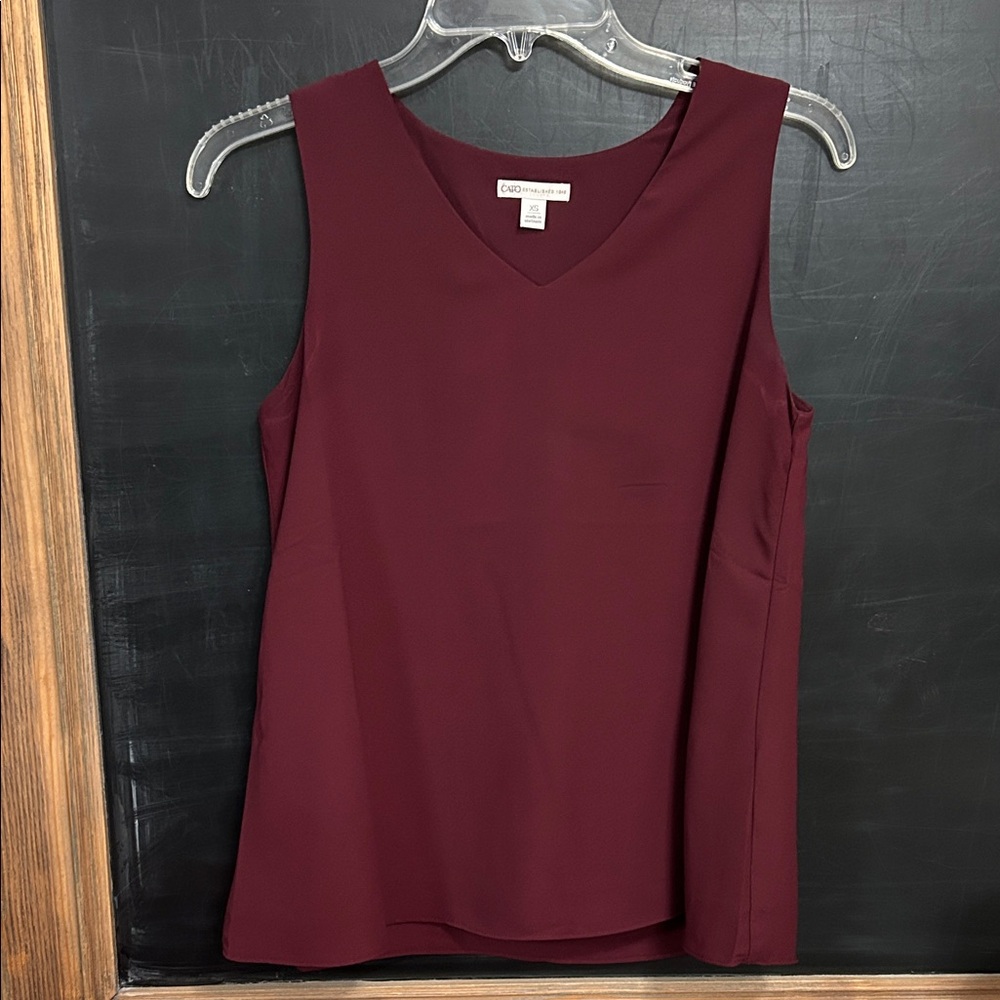 CATO Burgundy V-Neck Tank Top